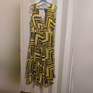 Ashro's Yellow and Black Chevron Dress. Size 14